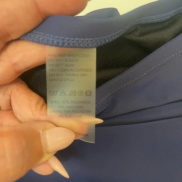 #356 Navy Blue 2 Piece Classy Striped Women's Swimsuit - Picture 8 of 10